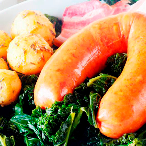 Kale and Pinkel Sausage