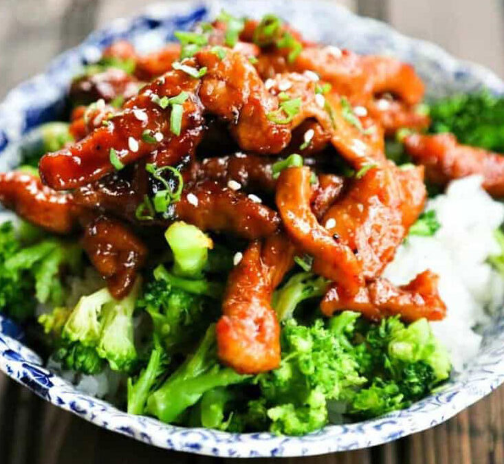 Ginger Garlic Glazed Sticky Pork